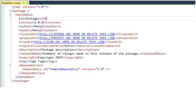 Content Of Manifest File